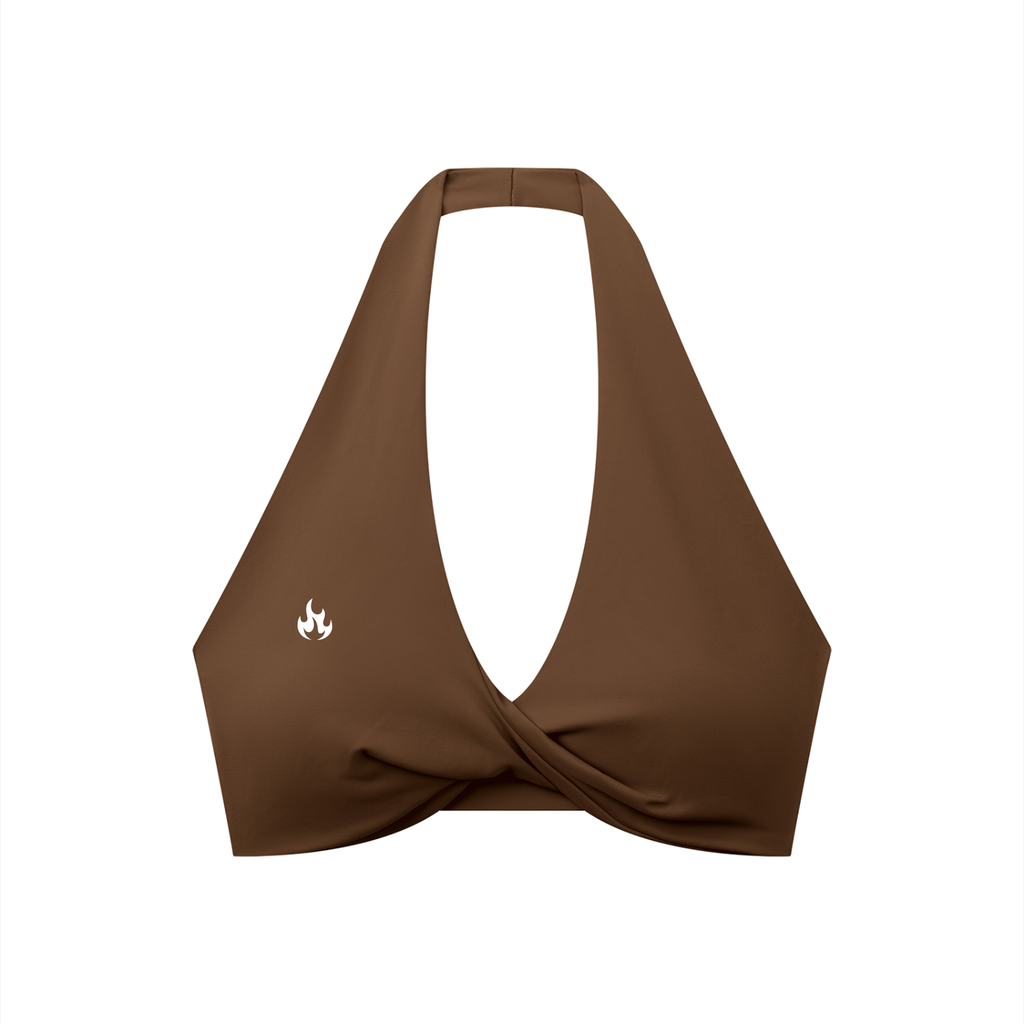 Women's Pleated Halter Sports Bra
